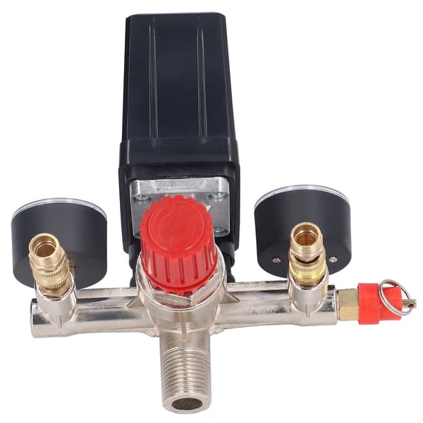 Luftkompressor Trykkventilsett Vertikal Brytermanifold Regulator 90‑120PSI AC 240V/380V