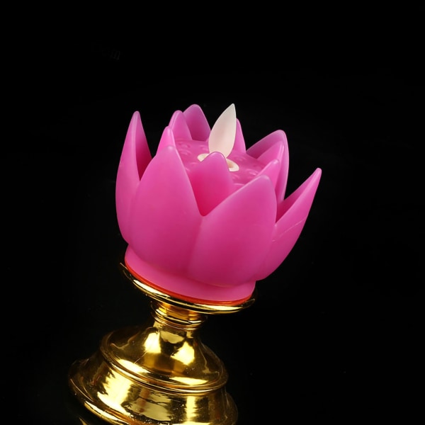 LED Lotus Lampe Simulert Candle Wick Design Myk Naturlig Lys Lotus Flower Light Buddha Lampe Dekoration Lilla