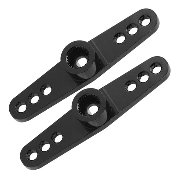 2 stk. 25T aluminiumslegering CNC RC styreservoarm universel pasform til 1/10 RC bil sort