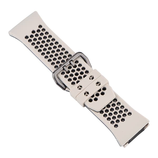 Silikone Sportsarmbånd Erstatning til Fitbit Ionic Farverem Beige og Sort