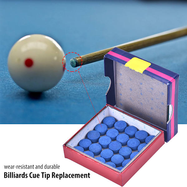 50 stk. Billard Pool Snooker Kø Stang Cue Tip 10mm Udskiftningssæt Æske