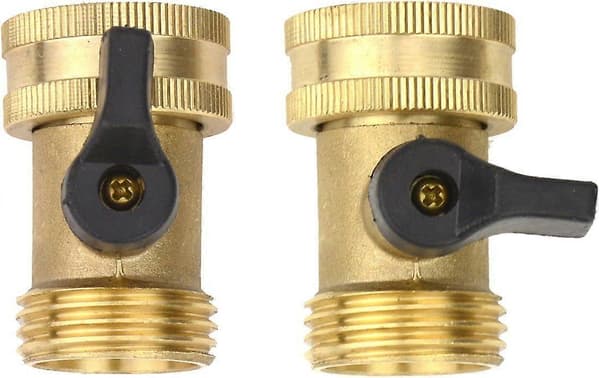2 sæt messingfittings hanstik med individuelle tænd/sluk-ventiler havehane slangeadapter