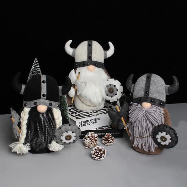 Ansigtsløs Gnome Plysdukke Ridder Dværge Viking Gladiator Figur Bordpynt Dekoration
