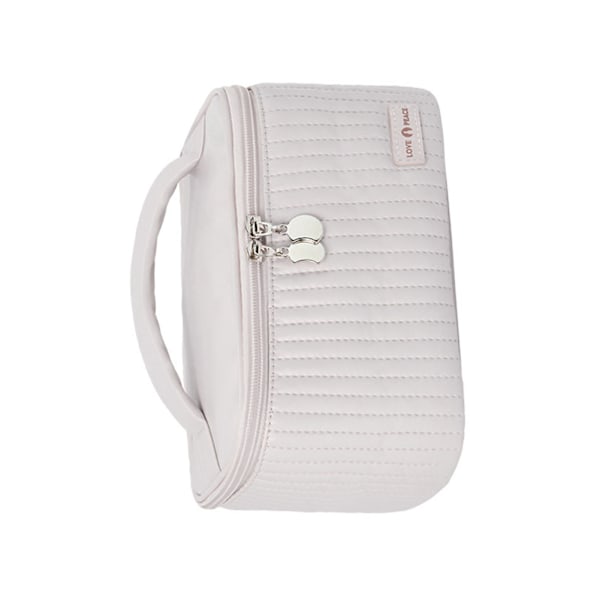 PU Open Lid Cake Shape Make Up Taske Kosmetisk Opbevaringspose Blød Farve Bærbar Makeup Taske Lyselilla