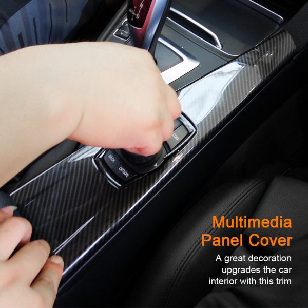 Carbon Fiber ABS Interiør Multimedie Panel Cover Trim Venstrekørsel til 3 Series F30 F34 4 Series F33 F36