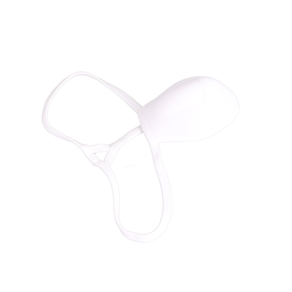 Bulge Cup Mjuk Polyester Bomull Stereo Form Bulge Täckande Underkläder Cup med rem Vit M