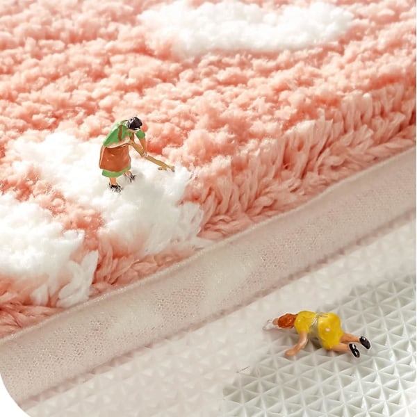 Halkfri Badrumsmatta 40 x 60 cm Tecknade Växter Blommor Vattenabsorberande Badrumsgolvmatta Badrumsmatta Mjuk Duschmatta för Badkar Toalettdörrmatta