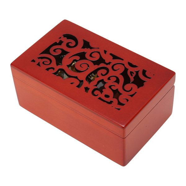 Tremusikkboks Klassisk retro hult Enkel betjening Utsøkt Pinewood Clockwork Music Box for hjemmebilkontor