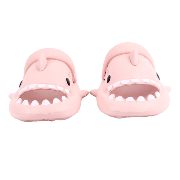 Barn Haisandal i Shark Design - Hjemmesko med Åpen Tå - Sklisikre Tøfler for Småbarn - Tegneseriesandal i Peachy Beige - Indre Lengde 16cm