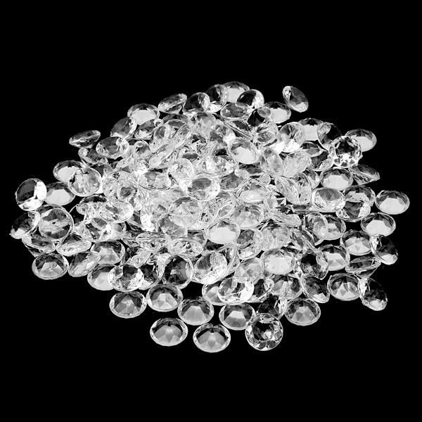 300 st 20 mm transparenta akryldiamanter kristaller spetsiga pärlor bröllopsfestdekoration
