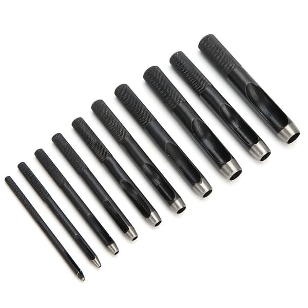 10 STK DIY Lær Hult Hullstanseverktøy Sett Lærbelte Hullstanse 1mm-10mm