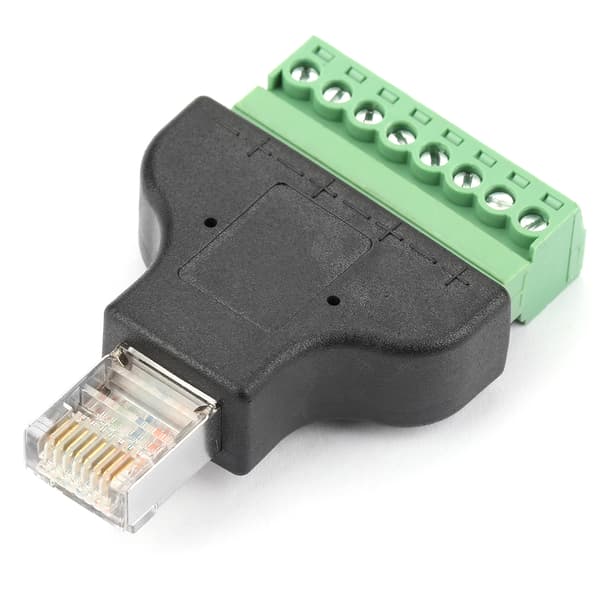 8P8C Ethernet RG-45 Hann til Terminal 8 Pin Digital Adapter Koblingshode