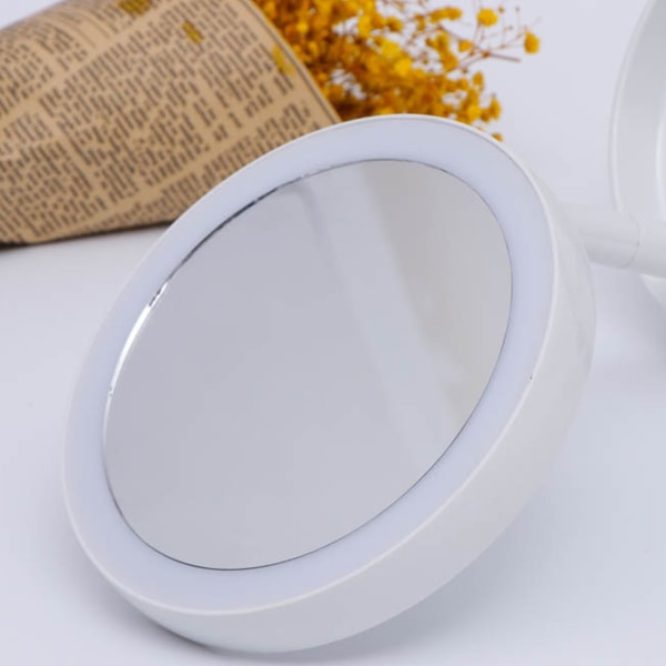 LED-meikkipeili taitettava säilytyspyöreä valaistuspeili kotimatkoille Valkoinen