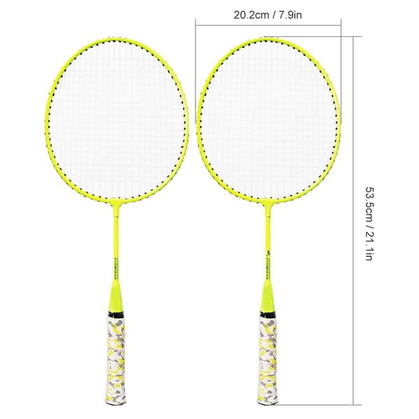 1 Par Barn Badmintonracket Ferroalloy Barn Badmintonracket med Bollar Träningsracketar