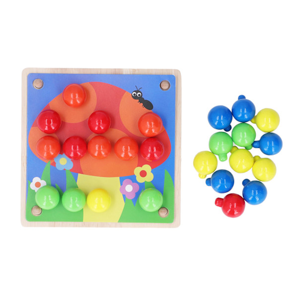 Färgglad knappkonst leksak färgmatchning mosaik pegboard pedagogisk svamp spik pussel