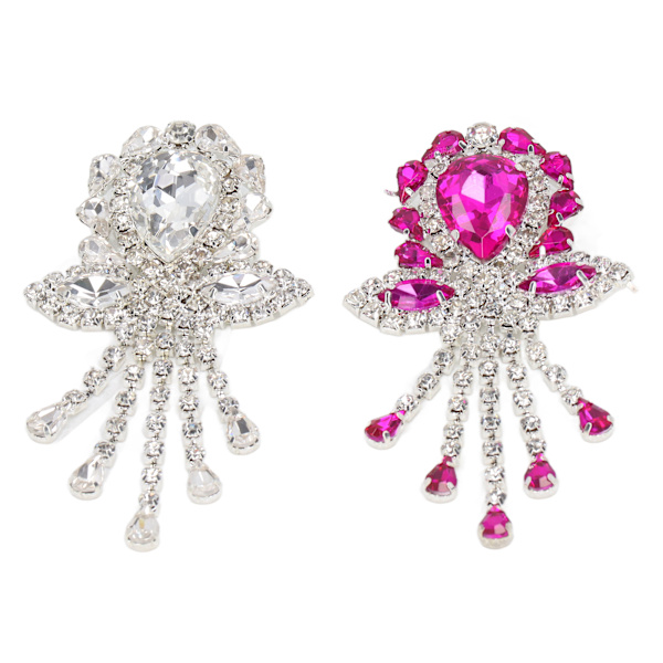 2 st Rhinestone Brosch Blanka Eleganta Vita Röda Bröllopsbroscher med Stift för DIY Hantverk Bröllop Baler Fester