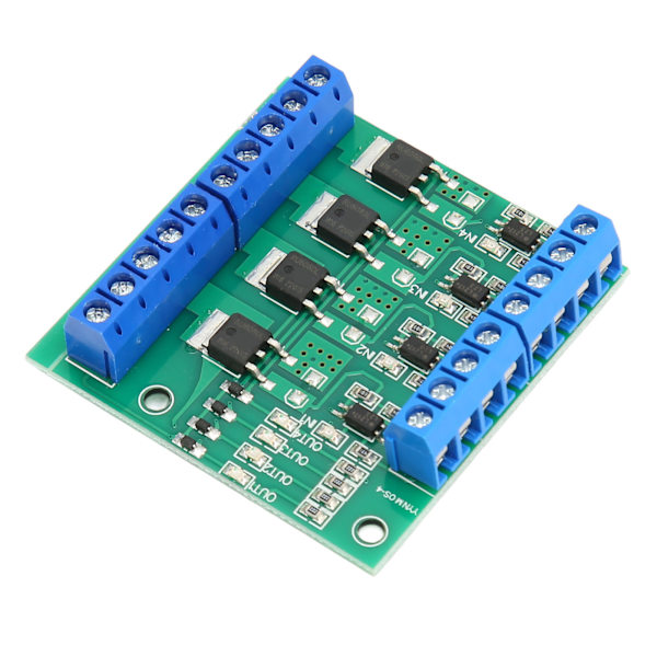 MOS-drivrutinmodul 4-vägsfälteffekt PLC-förstärkarkort 3‑20V PWM-ingång DC 3,7V‑27V-utgång