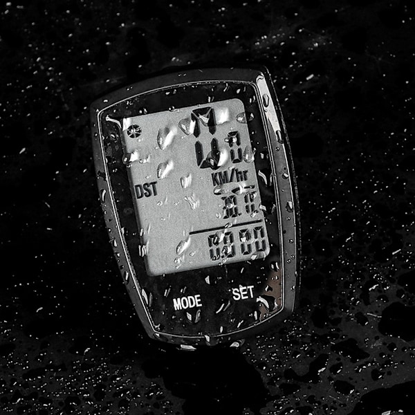PVC Black Luminous Touching Screen Cykelcomputer Engelsk Cykel Speedometer CykeltilbehørSort Kabelført