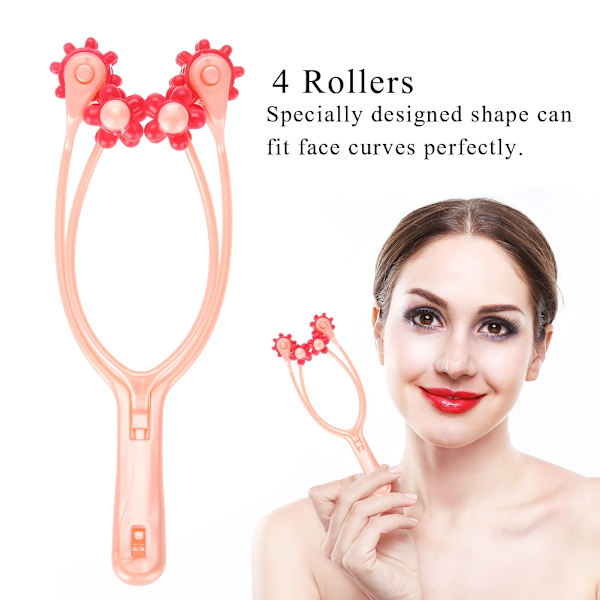 Bärbar manuell ansiktsmassagerare 4 Roller Face Body Shaping Lifting Bantning