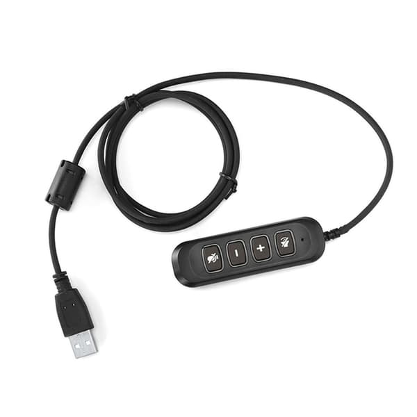 H901 USB-kontakt QD-kabeladapter justerbar volym Callcenter-headsetadapter för 3,5 mm headsetutrustning Grå