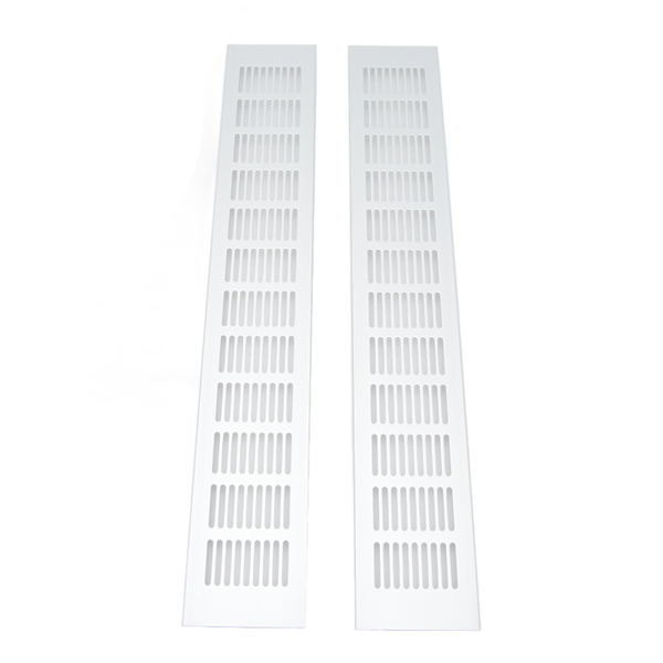 2 st luftventilationsgaller i aluminiumlegering, rektangulär ventilationsgaller för skåp, skoskåp, garderob, 80 x 500 mm