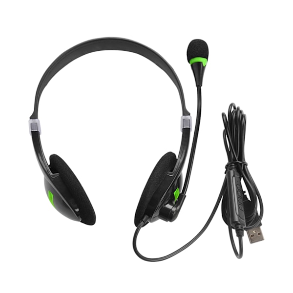 USB-headset med mikrofon, støjreducerende computerheadset til erhvervskaldcenter og kontor