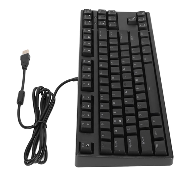 Mekanisk tastatur 87 taster rød switch ergonomisk fleksibel hurtig respons kablet tastatur til pc computer bærbar sort
