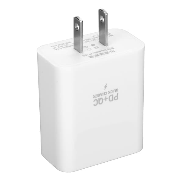 25W vegglader med dobbel port QC 3.0 hurtigladeblokk og PD USB C strømadapter US-plugg 100‑240V