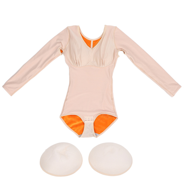 Termisk kropsformning shapewear mavekontrol slankende taljetræner slankende undertøj til kvinder (hudfarve)L