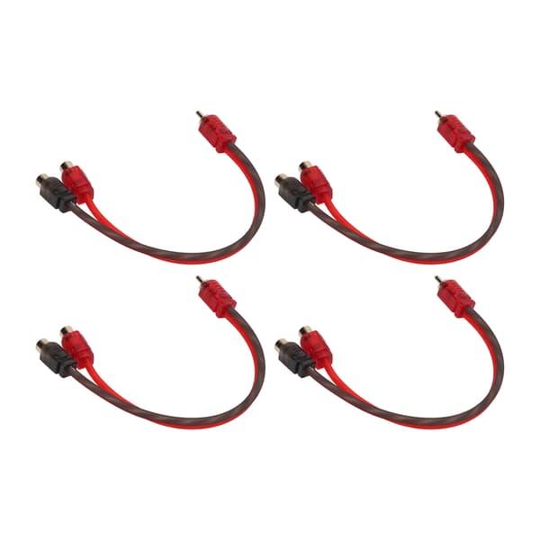 4 pakker RCA-kabel 1 han til 2 hun bilstereo Y-splitterkabel til bilhøjttalersystem