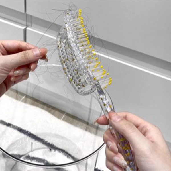 Ventilerad hårborste för detangling Styling Torkning Transparent ihålig krökt ventilerad hårborste för hemmasalong