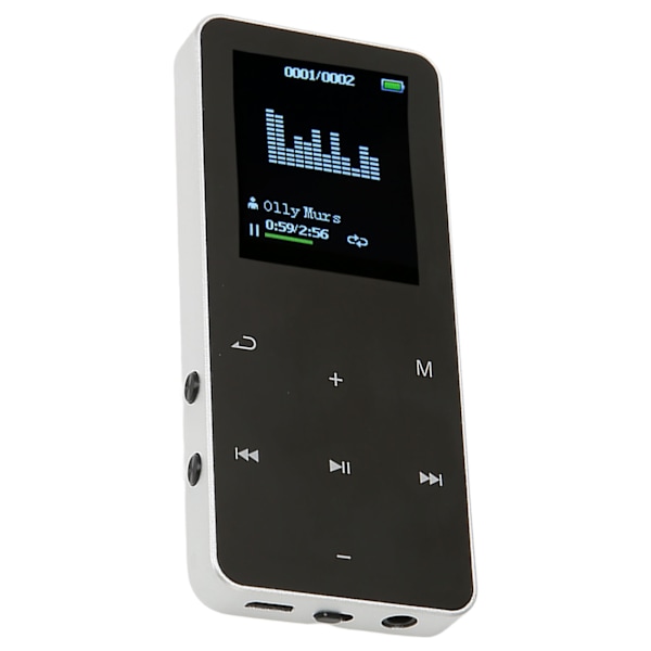 MP3-soitin 8G Bluetooth 4.2 1,8 tuuman näytön kohinanvaimennus häviötön kannettava MP4-soitin käännössanakirjalla hopea