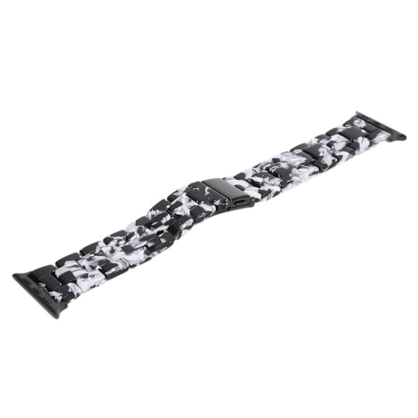Moteklokke Rem Svart Hvit Mønster Resin Rem Stropp Erstatning for IOS KlokkeFor 38mm/40mm