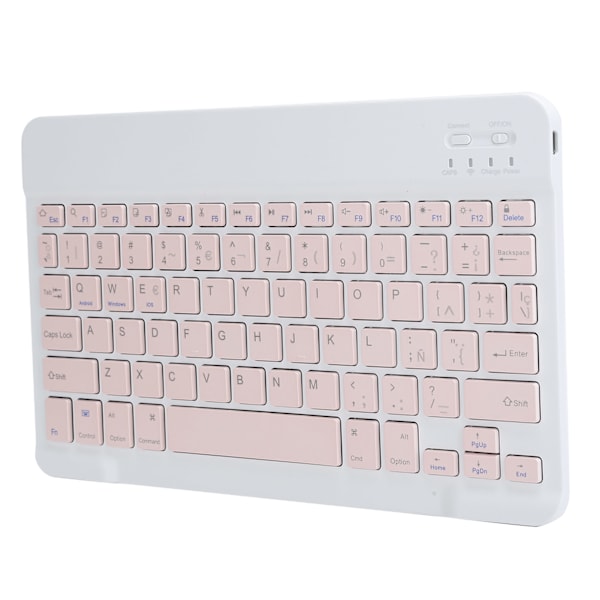 Bärbar Mini Trådlös Bluetooth-tangentbord Spanska för Ipad/Samsung/Xiaomi/Huawei Tablet PCPink