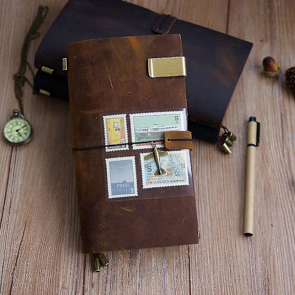 Vintage käsintehty nahkainen Traveler's Notebook Journal S passi 13x9 A08