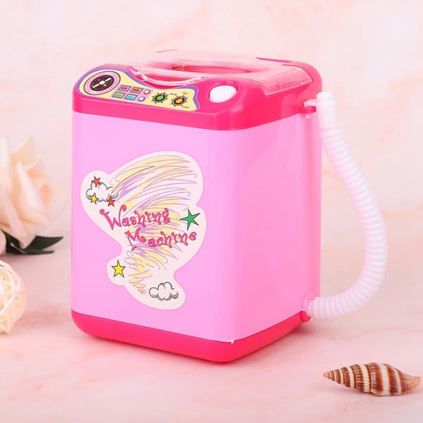 Mini-simulaatiopesukone sähköinen meikkisiveltimien pesukone (pinkki)