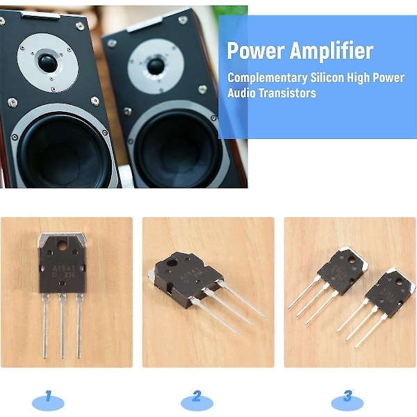 Par A1941 + C5198 10A 200V Effektförstärkare Silicium Transistor-B10