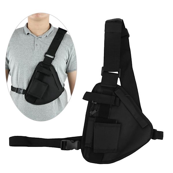 Outdoor Multipocket Walkie Talkie Caller Triangle Tactics Brystveske Vest Glidelås Camping
