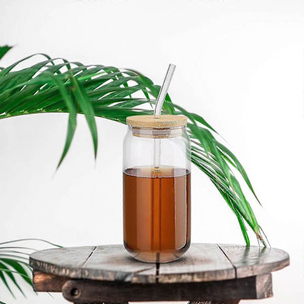 2 st - Iste Glas Cola Burk Glas Glas Dricksglas (395ml/580ml) S*bambu lock*sugrör