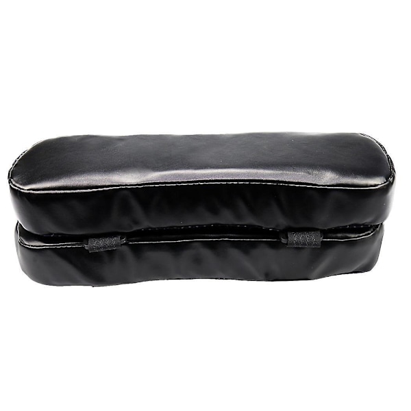 Rullestol Armlene Putetrekk Albue Smertelindring Pute Memory Foam PU Lær Kontor 2stk svart