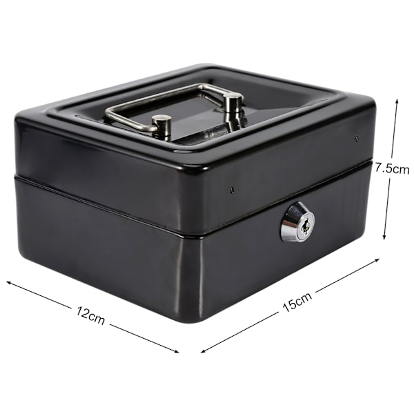 1st Mini Bärbart Strykjärn Smålåsbart Kontanter Pengar Mynt Säkerhetsbox Hushåll (svart)
