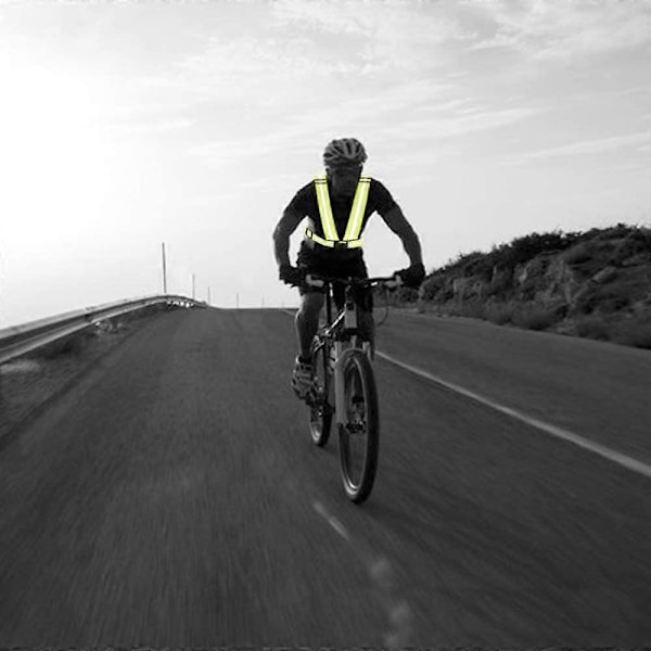 Justerbar Hög Synlighet Reflexväst för Löpning, Cykling, Motorcykel (Svart)