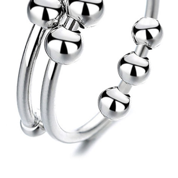 Fidget Ring Åpen Design Justerbar Fingerringtilbehør i Rustfritt Stål for Menn Kvinner