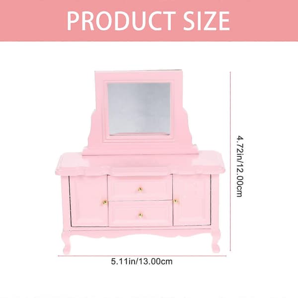 Miniature Dressing Table Wooden Model for Dollhouse Decoration