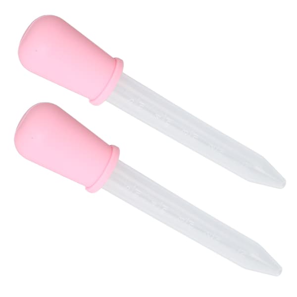 2 stk. Multifunktionel overførselspipette Silikone kalibreret væskedråber til laboratorie DIY kunst Pink