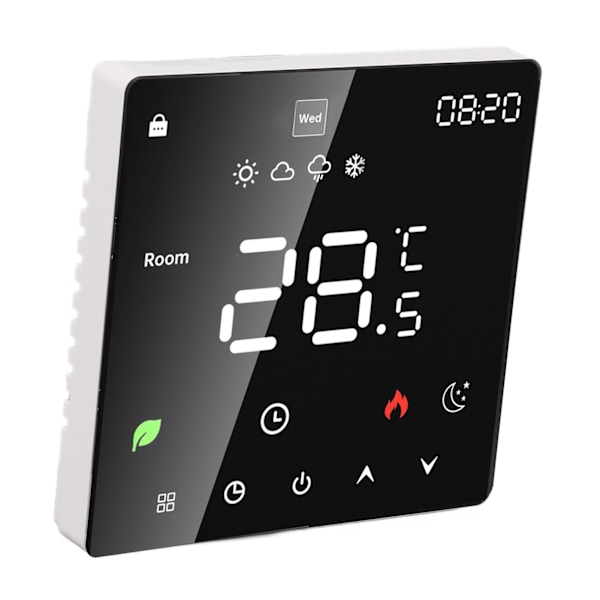 3A Digital Termostat med LCD-skærm Smart Programmerbar Termostat med Touchscreen Hydronisk Kedel Termostat AC 90V‑240V Uden WiFi