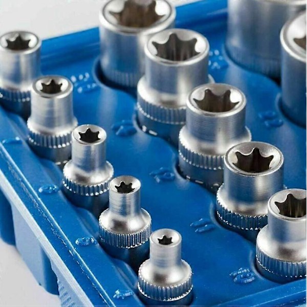 14 Deler E Star E4-E24 Hunn Torx Pipenøkkelsett E-Torx Ekstern Sekskant Pipenøkkelmutter