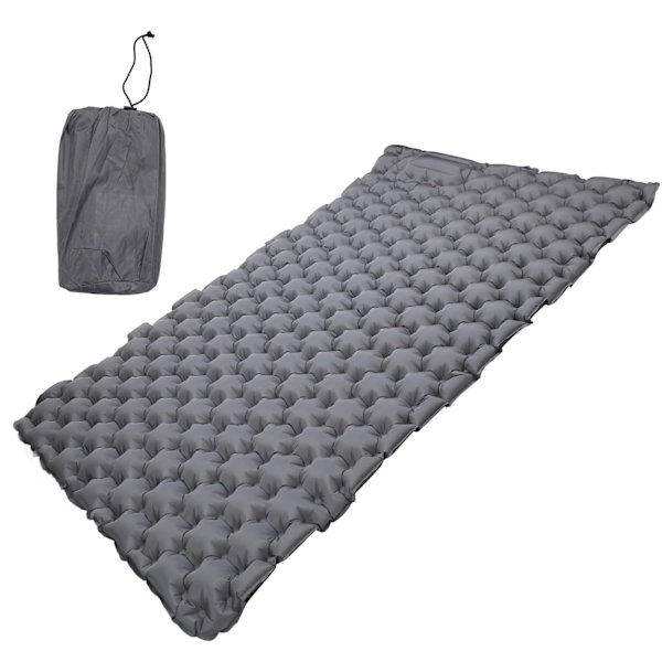 Camping Sleeping Pad Grey 60s Foot Press puhallettava Ergonominen Vedenpitävä Nylon Camping Patja 2 hengelle ulkona