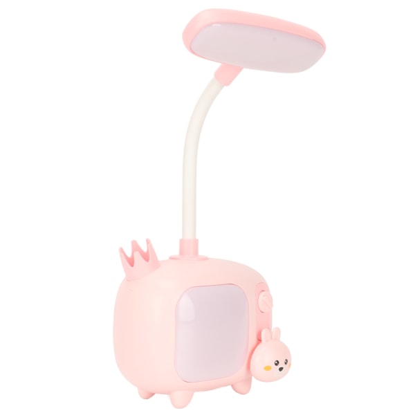 Leselys for barn TV-stil Base Fleksibel svanehals USB-lading Myk LED Barnebordslampe for studenter Studiearbeid Rosa