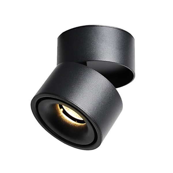 Loftlampe, Justerbar lampehusvinkel, Loftspots, Loftlampe, Justerbare loftspots, LED loftlampe, (Sort-3000K)